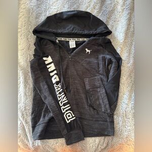 PINK Victoria's Secret Charcoal Zip-Up Hoodie